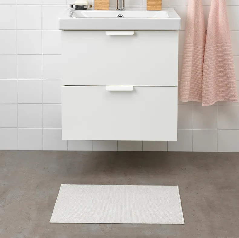 IKEA FINTSEN ФІНСТЕН, килимок для ванної кімнати, білий, 40x60 см 904.437.05 фото №2