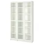IKEA BILLY БИЛЛИ / OXBERG ОКСБЕРГ, шкаф книжный со стеклянными дверьми, белый, 120x30x202 см 692.818.04 фото
