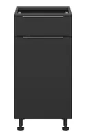 BRW Кухонна тумба Sole L6 40 см ліва з висувною шухлядою чорна матова, чорний/чорний матовий FM_D1S_40/82_L/SMB-CA/CAM фото thumb №1