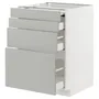IKEA METOD МЕТОД / MAXIMERA МАКСИМЕРА, напольный шкаф с выдвиж панелью / 3ящ, белый / светло-серый, 60x60 см 095.381.95 фото