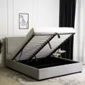 Ліжко двоспальне оксамитове MEBEL ELITE ANDRE Velvet, 160x200 см, світло-сірий фото thumb №3