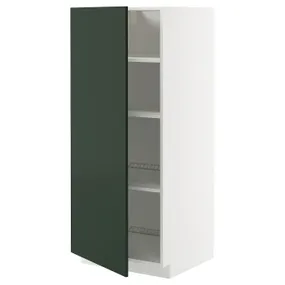 IKEA METOD МЕТОД, высокий шкаф с полками, белый/Гавсторп темно-зеленый, 60x60x140 см 195.567.06 фото