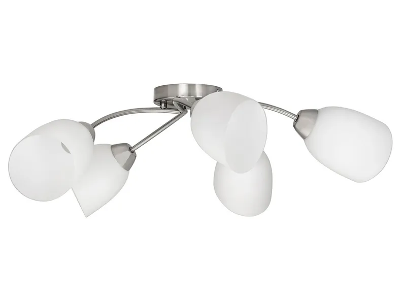 BRW Benita 5-точечный потолочный светильник из металла и стекла белого и серебристого цвета 087226 фото №1