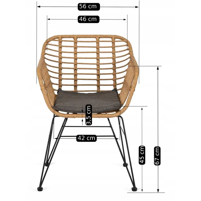 Стул MEBEL ELITE MUSA, ротанг фото №14