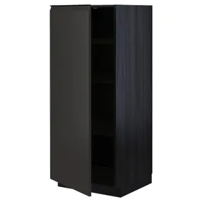 IKEA METOD МЕТОД, высокий шкаф с полками, черный / матовый антрацит, 60x60x140 см 094.952.71 фото