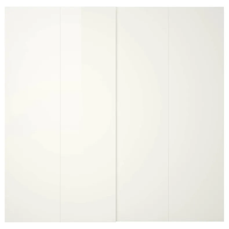 IKEA HASVIK ХАСВІК, розсувні дверцята, 2 шт., глянцевий білий, 200x236 см 905.215.57 фото №1