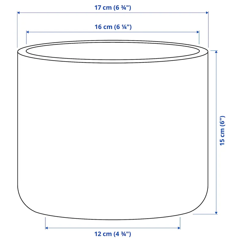 IKEA BUSKKAPRIFOL БУСККАПРИФОЛ, кашпо, внутренний/наружный/серо-голубой, 15 см 005.958.97 фото №5