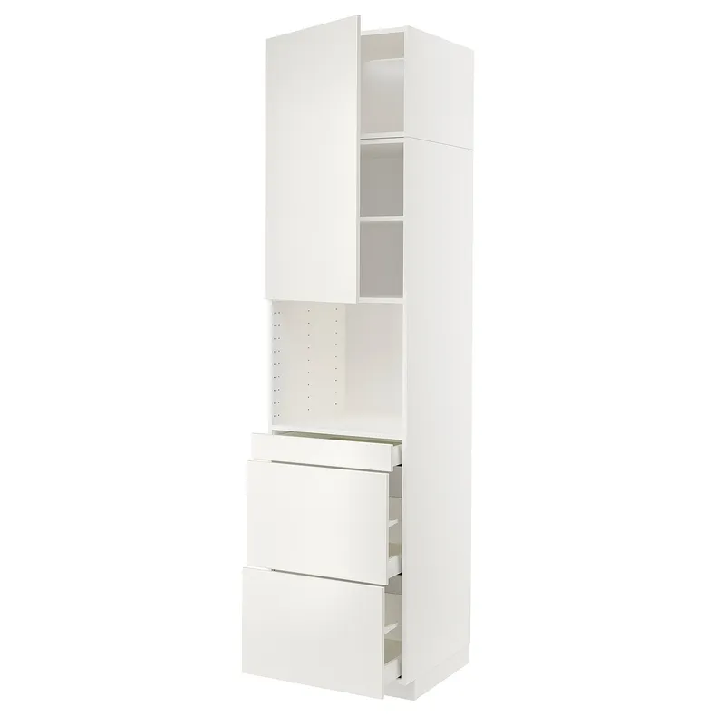 IKEA METOD МЕТОД / MAXIMERA МАКСИМЕРА, высокий шкаф д / СВЧ / дверца / 3ящика, белый / белый, 60x60x240 см 794.596.89 фото №1