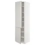 IKEA METOD МЕТОД, висока шафа із полицями / 2 дверцят, білий / світло-сірий Lerhyttan, 60x60x220 см 694.701.40 фото