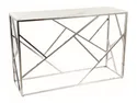 Журнальний стіл SIGNAL ESCADA C II, білий мармур / срібло, 40x120 см фото thumb №1