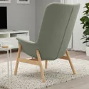 IKEA VEDBO ВЕДБУ, крісло із високою спинкою, Гарматний світло-зелений 305.522.26 фото thumb №5