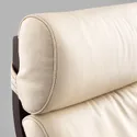 IKEA POÄNG ПОЕНГ, крісло та підставка для ніг, чорний / коричневий / глухий ламаний білий 395.510.72 фото thumb №4