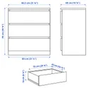 IKEA MALM МАЛЬМ, комод с 3 ящиками, черный и коричневый, 80x78 см 204.035.57 фото thumb №6