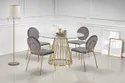Стол на кухню HALMAR LIVERPOOL 120x120 см, столешница - прозрачная, ножки - золото фото thumb №2