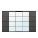 IKEA SKYTTA СКЮТТА / MEHAMN/AULI МЕХАМН/АУЛІ, комбінація розсувних дверцят, чорне/темно-сіре дзеркало, 376x240 см 095.759.08 фото thumb №1