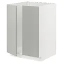 IKEA METOD МЕТОД, підлогова шафа для мийки+2 дверцят, білий / Хавсторп світло-сірий, 60x60 см 895.384.03 фото thumb №1