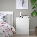 IKEA MALM МАЛЬМ, комод с 2 ящиками, белый, 40x55 см 802.145.49 фото thumb №2