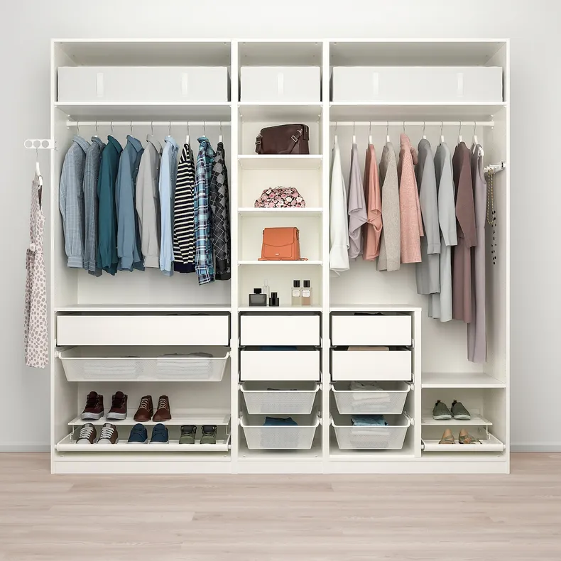 IKEA PAX ПАКС, гардероб, комбінація, білий, 250x58x236 см 293.962.51 фото №2