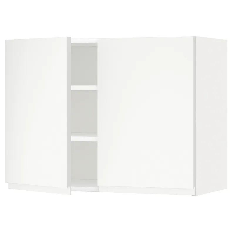 IKEA METOD МЕТОД, навесной шкаф с полками / 2дверцы, белый / Воксторп матовый белый, 80x60 см 194.596.30 фото №1