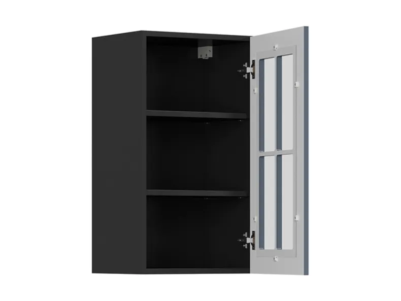 BRW Верхний кухонный шкаф Верди 40 см правый с витриной Мистик матовый, черный/матовый FL_G_40/72_PV-CA/MIM фото №3