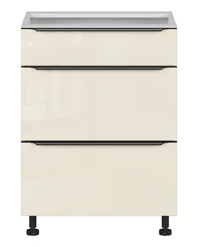 BRW Кухонна шафа Sole L6 60 см з шухлядами з безшумним закриттям магнолія перлина, альпійський білий/магнолія перламутровий FM_D2S_60/82_2STB/B-BAL/MAPE фото