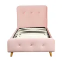 Ліжко односпальне оксамитове 90x200 MEBEL ELITE MIKEL Velvet, рожевий фото thumb №7
