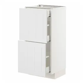 IKEA METOD МЕТОД / MAXIMERA МАКСИМЕРА, напольный шкаф / 2 фасада / 3 ящика, белый / Стенсунд белый, 40x37 см 294.095.12 фото
