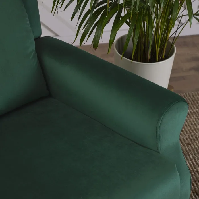 Кресло реклайнер бархатное MEBEL ELITE SIMON Velvet, зеленый фото №7