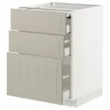 IKEA METOD МЕТОД / MAXIMERA МАКСИМЕРА, напольный шкаф с выдвиж панелью / 3ящ, белый / Стенсунд бежевый, 60x60 см 194.334.52 фото thumb №1