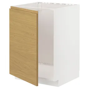 IKEA METOD МЕТОД, підлогова шафа для мийки, білий / Voxtorp імітація. дуб, 60x60 см 895.384.98 фото