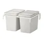 IKEA HÅLLBAR ХОЛЛБАР, решение для сортировки мусора, для кухонных ящиков METOD / светло-серый, 44 l 193.088.39 фото
