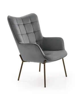 Кресло мягкое HALMAR CASTEL черный/светлый серый фото