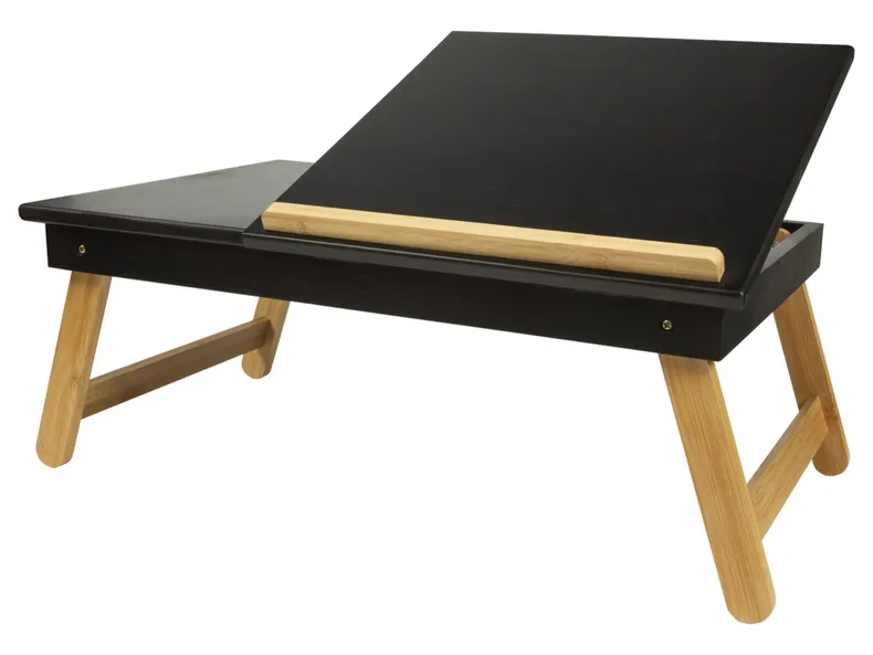 Столик для ноутбука BRW Kyoto, 53х43 см, чорний / натуральний 075039 фото №1