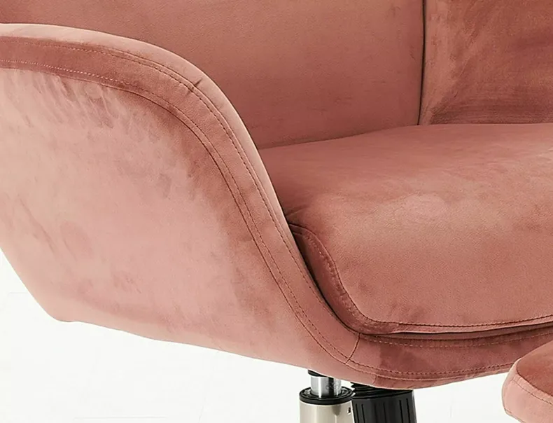 Кресло мягкое с подставкой для ног бархатное SIGNAL NIXON Velvet, Bluvel 52 - античный розовый фото №3