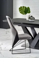 Обеденный стол раскладной HALMAR PATRIZIO 160-200x90 см, столешница - темный ясен, ножка - черный фото thumb №17