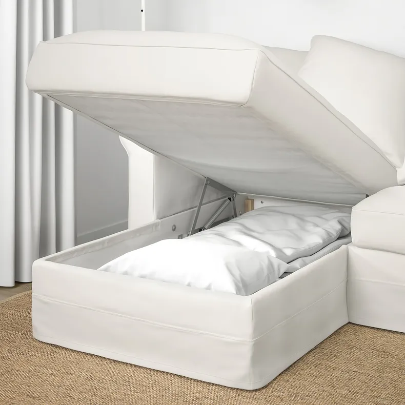 IKEA GRÖNLID ГРЕНЛІД, 4-місний диван із кушеткою, ІНСЕРОС білий 894.071.43 фото №5