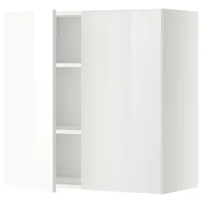 IKEA METOD МЕТОД, навісна шафа з полицями / 2 дверцят, білий / РІНГХУЛЬТ білий, 80x80 см 594.589.21 фото