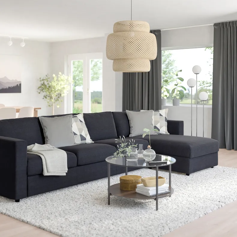 IKEA VIMLE ВІМЛЕ, 4-місний диван із кушеткою, САКСЕМАРА чорно-синій 893.995.34 фото №2