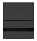 BRW Кухонна шафа Sole L6 60 см з нахиленим дисплеєм чорний матовий, чорний/чорний матовий FM_G2O_60/72_OV/O-CA/CAM фото thumb №1