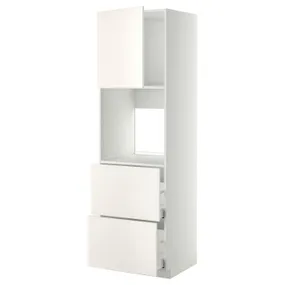 IKEA METOD МЕТОД / MAXIMERA МАКСІМЕРА, в шаф д / дух / двер / 2 фр пан / 2 вис шух, білий / ВЕДДІНГЕ білий, 60x60x200 см 494.561.83 фото
