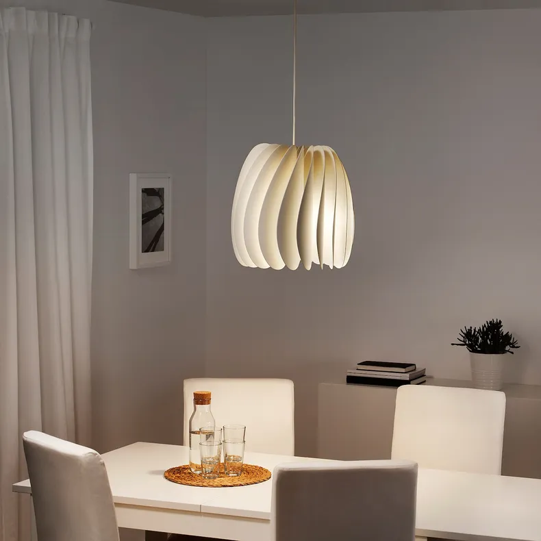 IKEA SKYMNINGEN СКЮМНИНГЕН, подвесной светильник, белый, 42 см 405.283.54 фото №3
