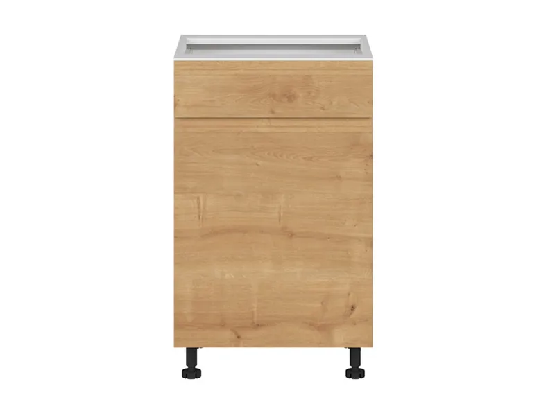 BRW Базовый шкаф для кухни Sole 50 см правый с ящиком soft-close дуб арлингтон, альпийский белый/арлингтонский дуб FH_D1S_50/82_P/STB-BAL/DAANO фото №1