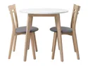 BRW Комплект: стіл 80х80 см + 2 оксамитових стільці BRW KEITA, білий/дуб сонома KEITA_STO_2KRS-BI/DSO фото thumb №4