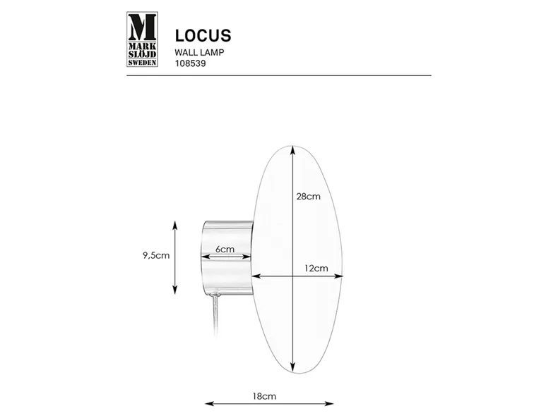 BRW Настенный светильник Locus из металлического стекла черный 089015 фото №5