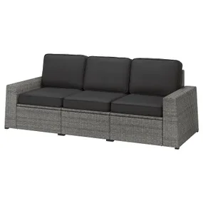IKEA SOLLERÖN СОЛЛЕРЕН, 3-місний модульний диван для вулиці, темно-сірий / ярпенський / дувхольменський антрацит 093.263.44 фото