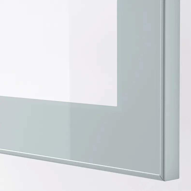 IKEA GLASSVIK ГЛАССВИК, стеклянная дверь, светло-серый / синий / прозрачное стекло, 60x64 см 004.887.79 фото №2