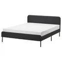 IKEA SLATTUM СЛАТТУМ, каркас кровати с обивкой, Виссл темно-серый, 140x200 см 005.712.45 фото thumb №1
