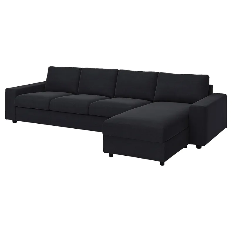 IKEA VIMLE ВІМЛЕ, чохол д / 4-місн дивана з кушеткою, з широкими підлокітниками / САКСЕМАРА чорно-синій 094.241.65 фото №2
