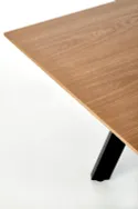 Стол кухонный HALMAR CAPITAL 2 160-200x90 см из натурального шпона, столешница - натуральный дуб, ножки - черные фото thumb №3