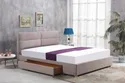 Двоспальне ліжко HALMAR MERIDA з шухлядою 160x200 см - бежеве фото thumb №2